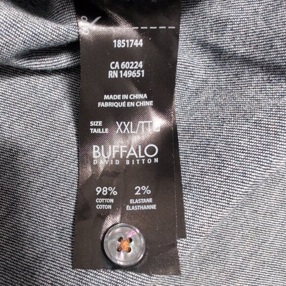 Buffalo David Bitton Ladies Darkwash Stretch Denim Shirt sz XXL Relaxed Fit - Picture 9 of 11